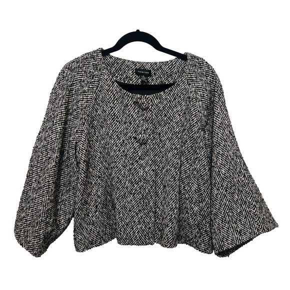 Spense Womens Black Wool Blend Cropped Swing Jacket Casual/Evening Size XL - Picture 1 of 11